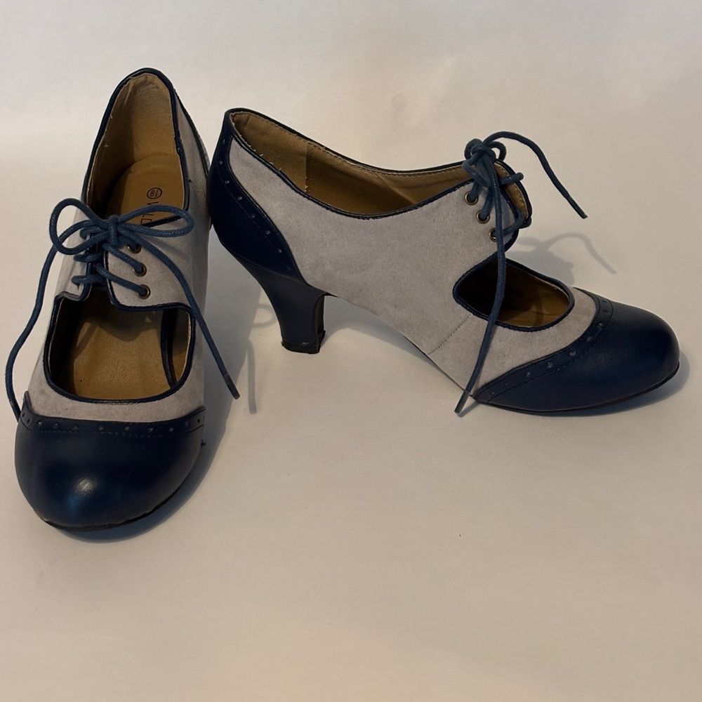 Blue and Gray Women's Heels